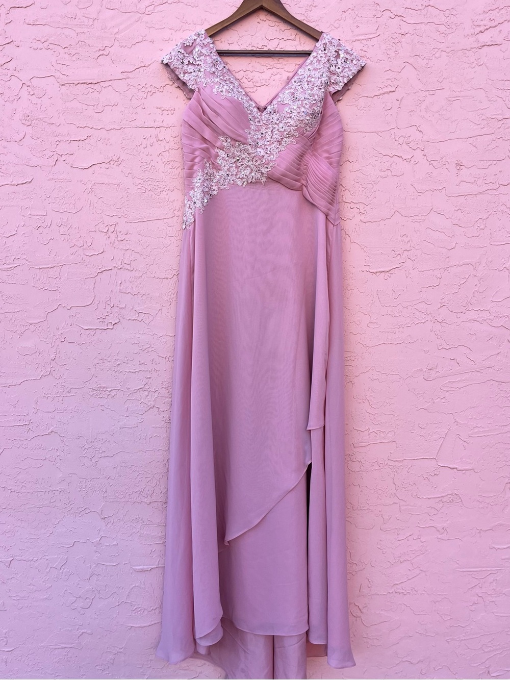 New JJ’s House Blush Pink Maeve Formal Dress Embellished NWT Size 14